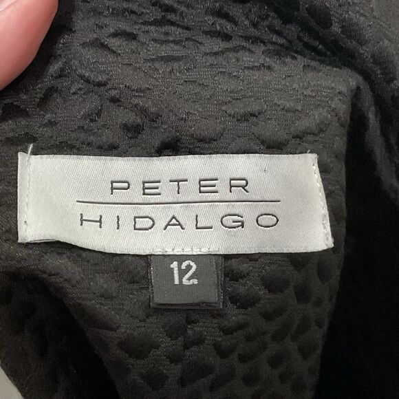 Peter Hidalgo Textured Back V-Neck Shift Dress Black Sz 12 Sleeveless - Picture 4 of 4